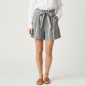 NEW Banana Republic Linen Striped Paperbag Waist Shorts - Size 6 vintage style